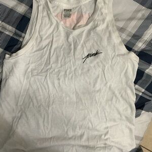 PINK Victoria's Secret White and Pink Tee